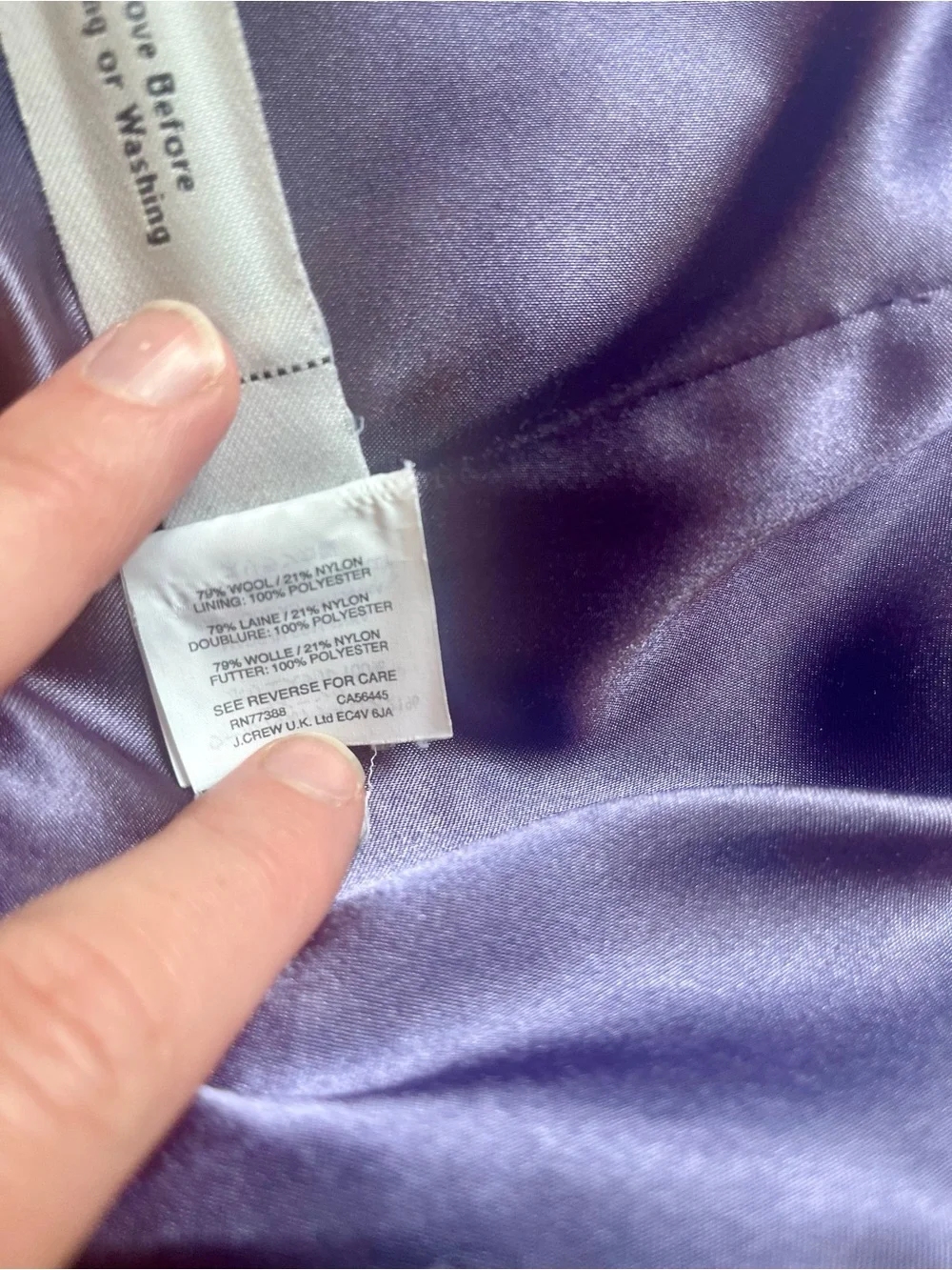J. Crew Lavender Wool-Blend Stand Collar Pea Coat - Picture 13 of 13